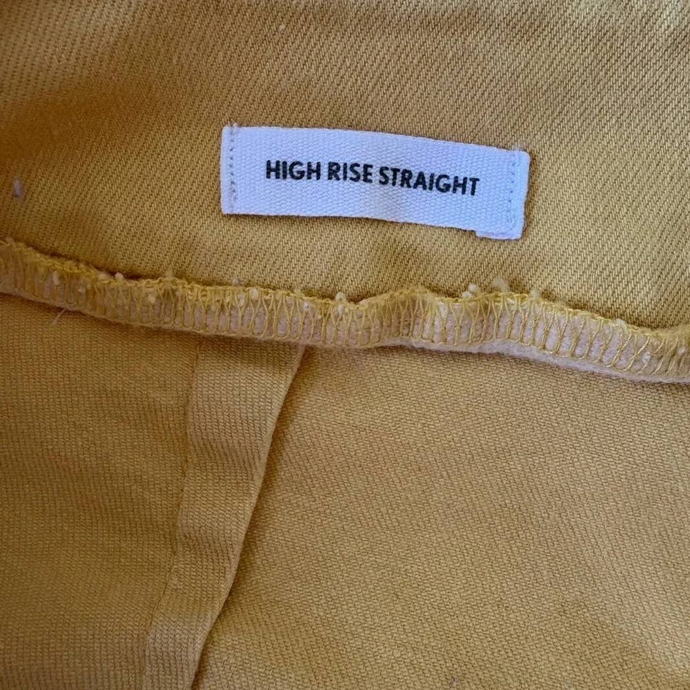 Loft Outlet Sunny yellow High rise straight Size 12‎ Cotton blend pant - Picture 6 of 13
